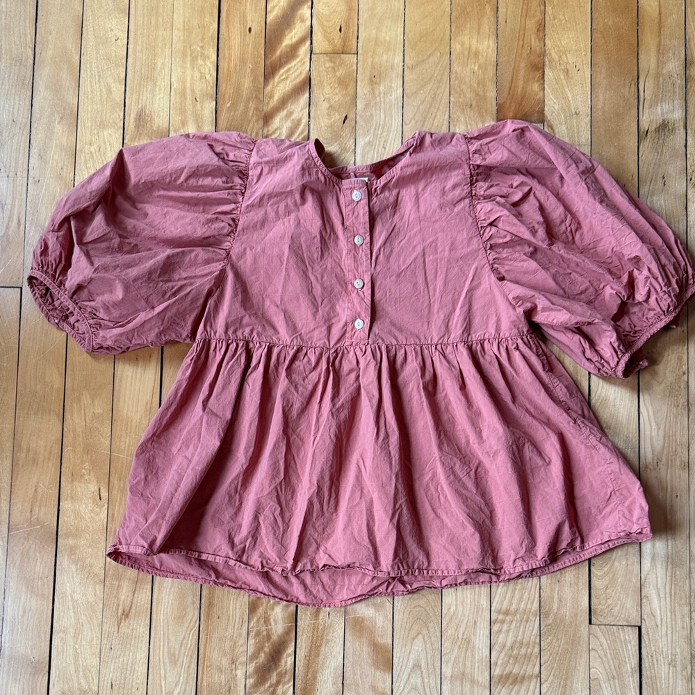 Rudy Jude Day Blouse Terracotta Puff Sleeve Blouse